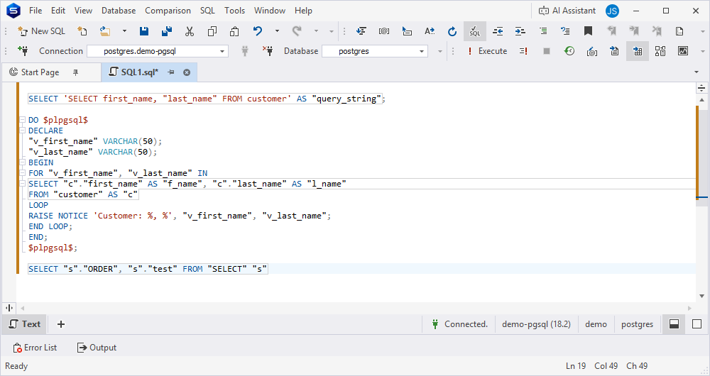 After: Add quotes to all identifiers in the query