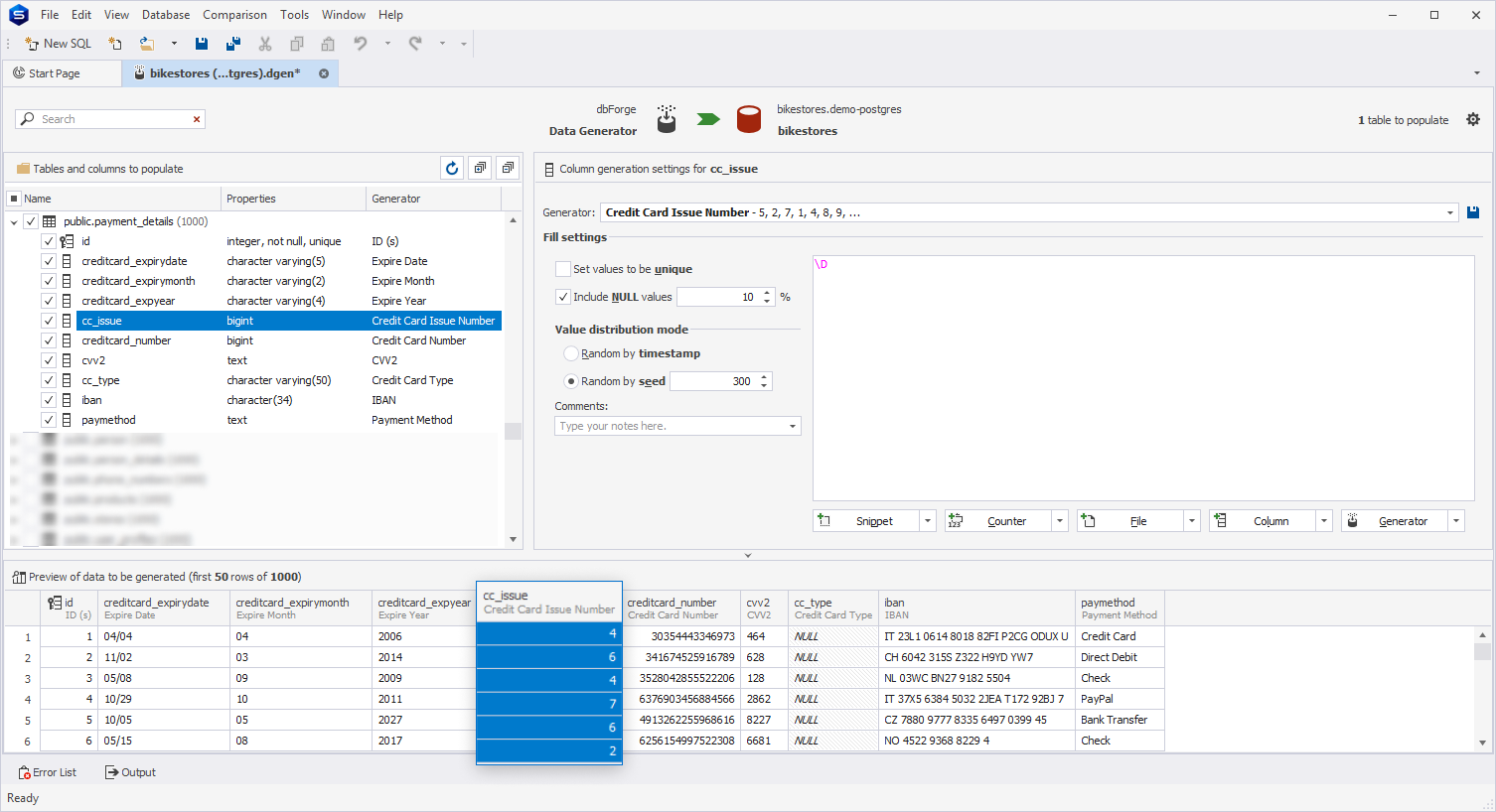 Credit Card Issue Number generator