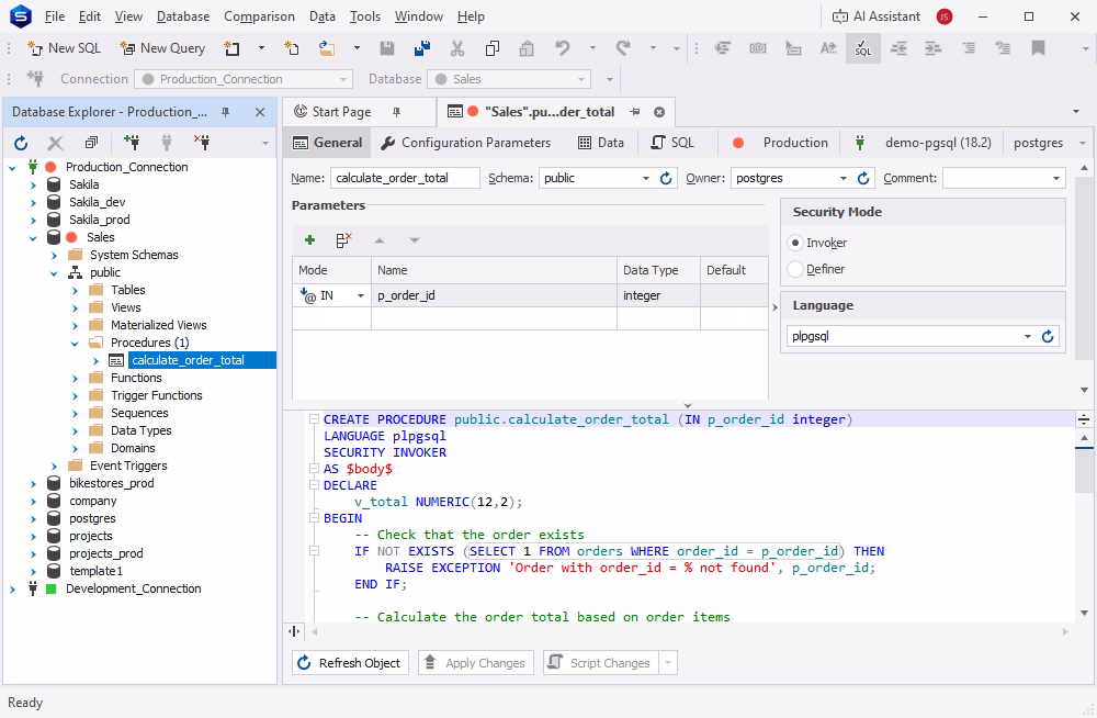 Procedure editor