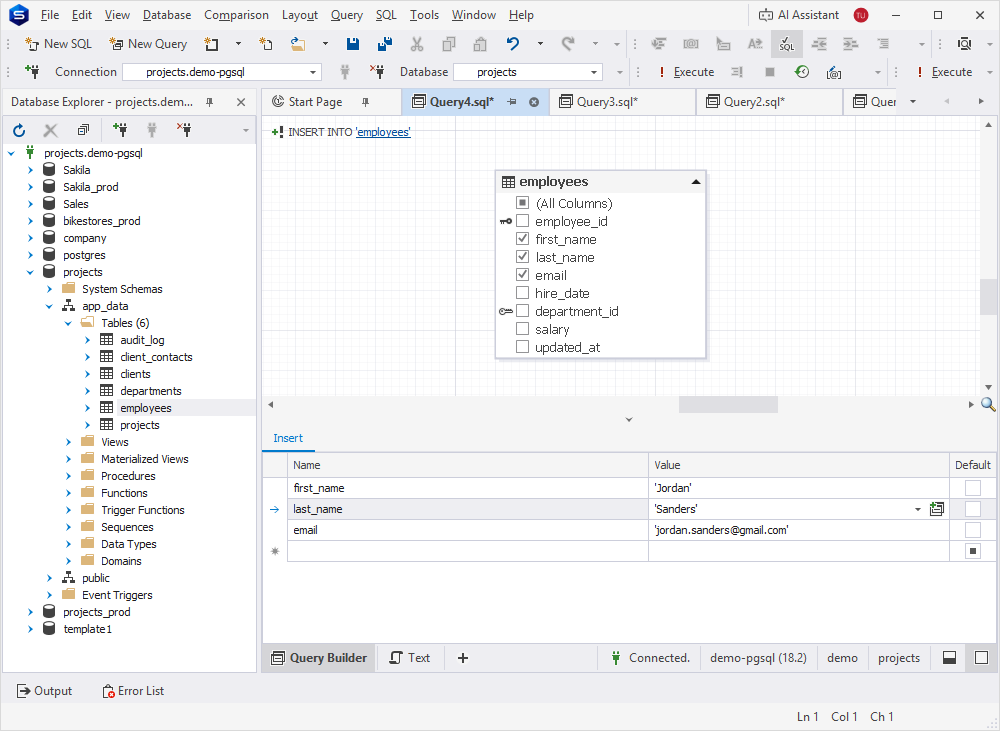 Enter values in an INSERT VALUES statement