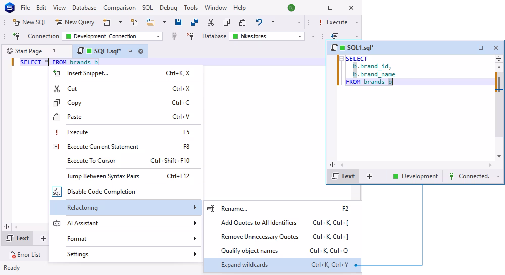 Expand wildcards in the Refactoring menu