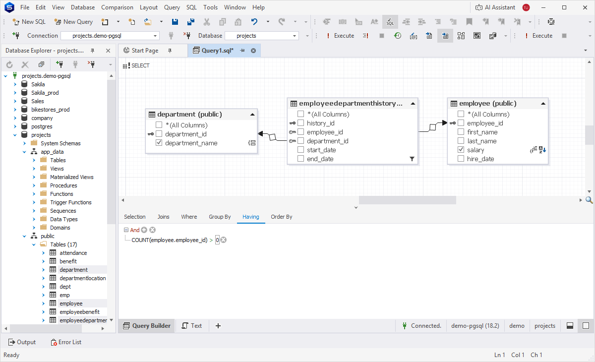 Filter data in the grouped results