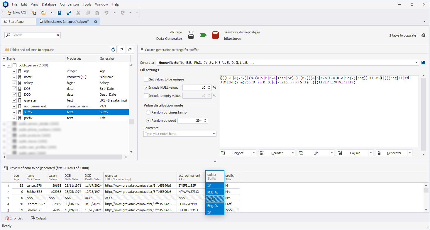 Honorific Suffix generator