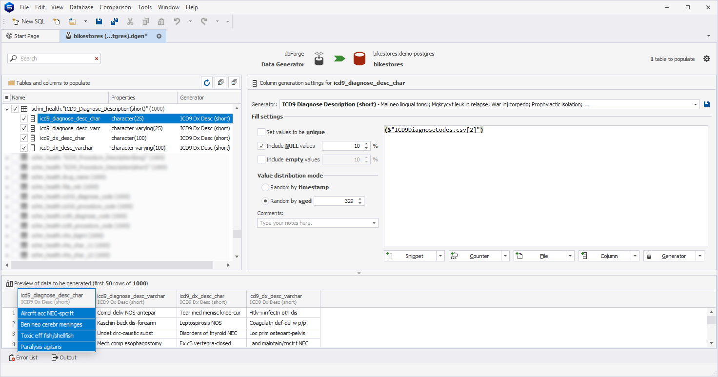 ICD9 Diagnose Description (short) generator