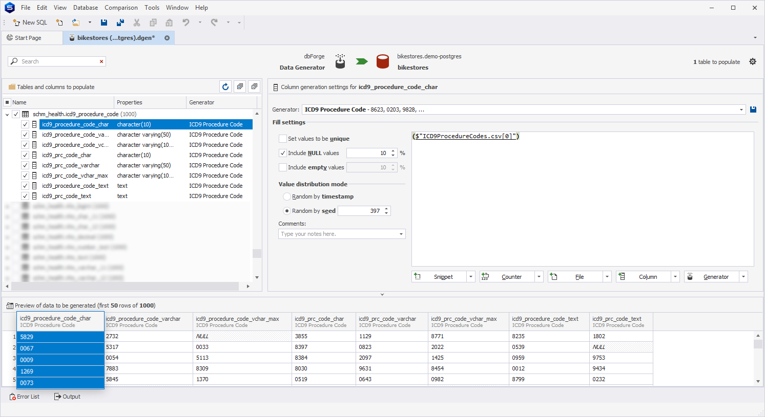 ICD9 Procedure Code generator