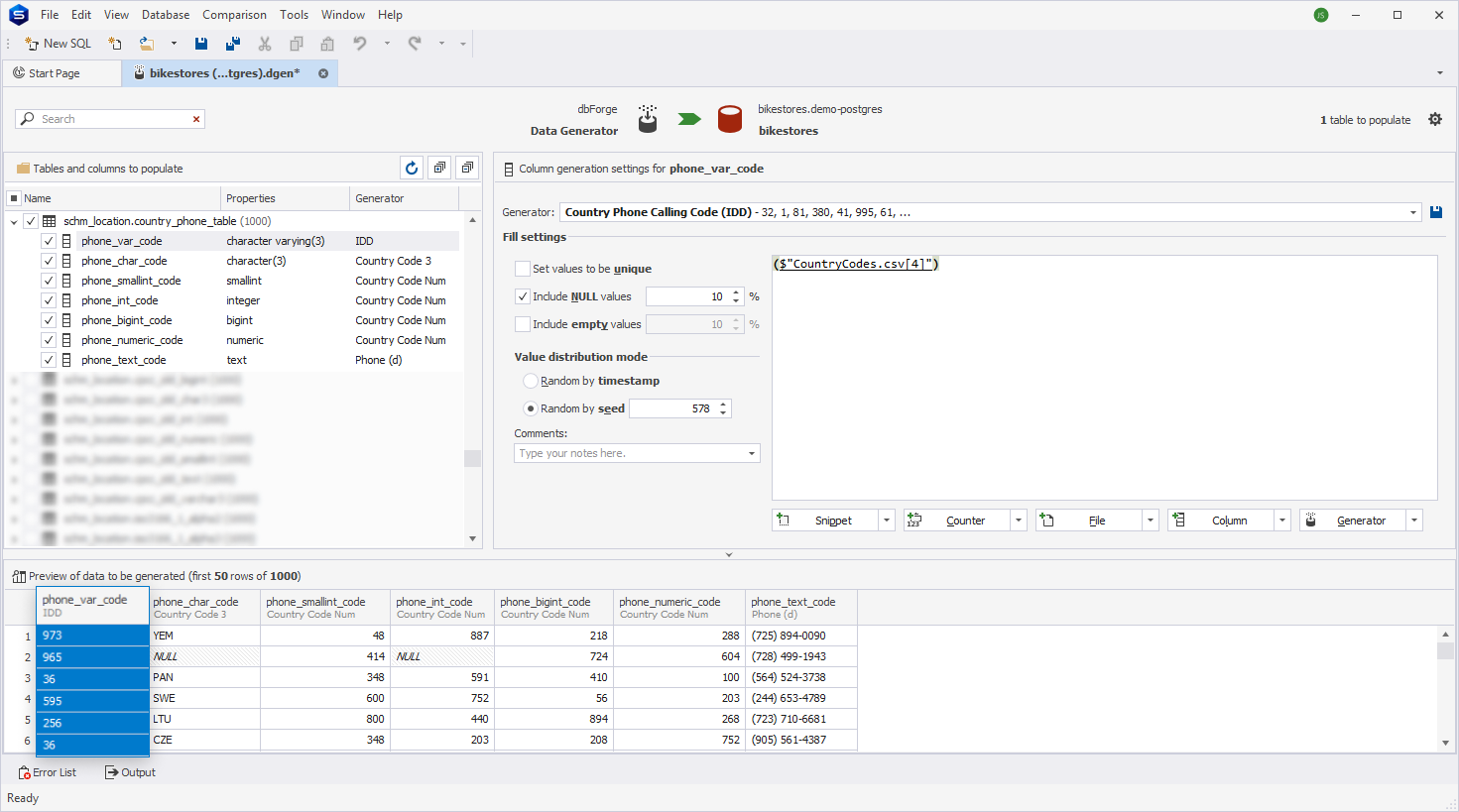 Country Phone Calling Code (IDD) generator