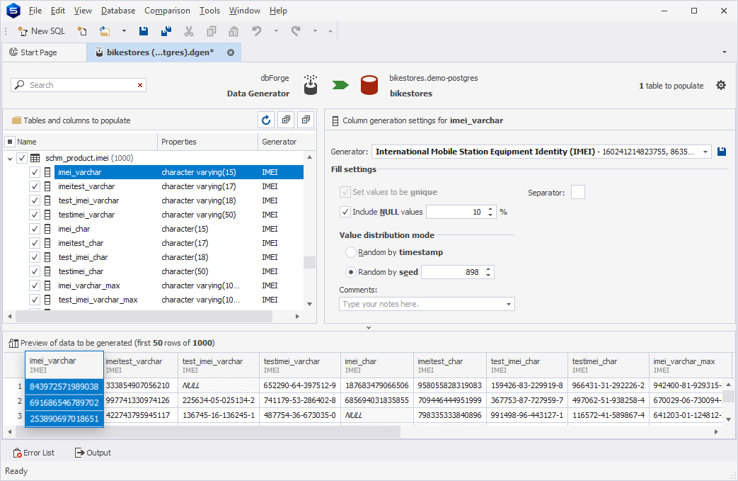 International Mobile Station Equipment Identity (IMEI) generator