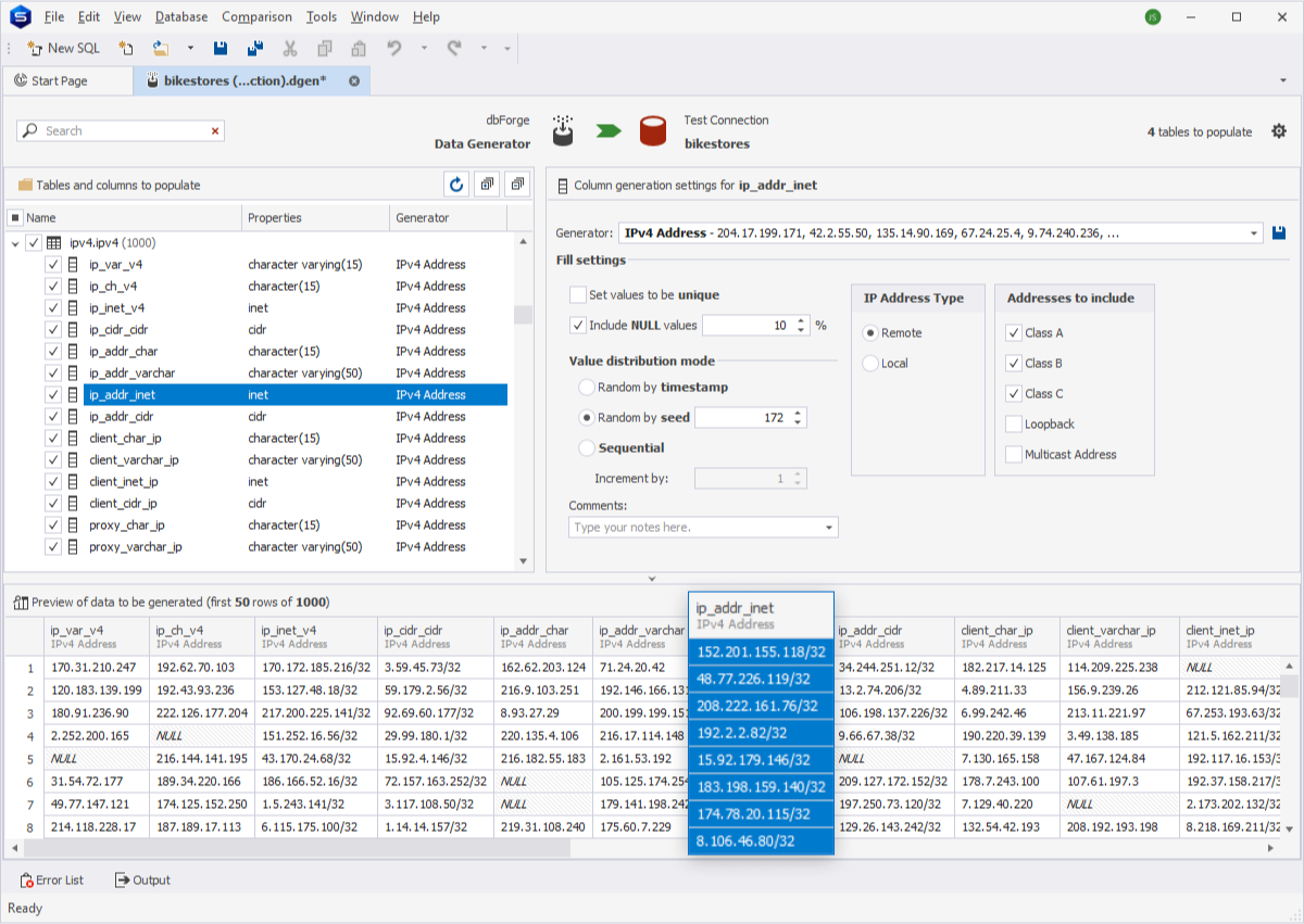 IPv4 Address generator