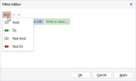 Choose a logical operator