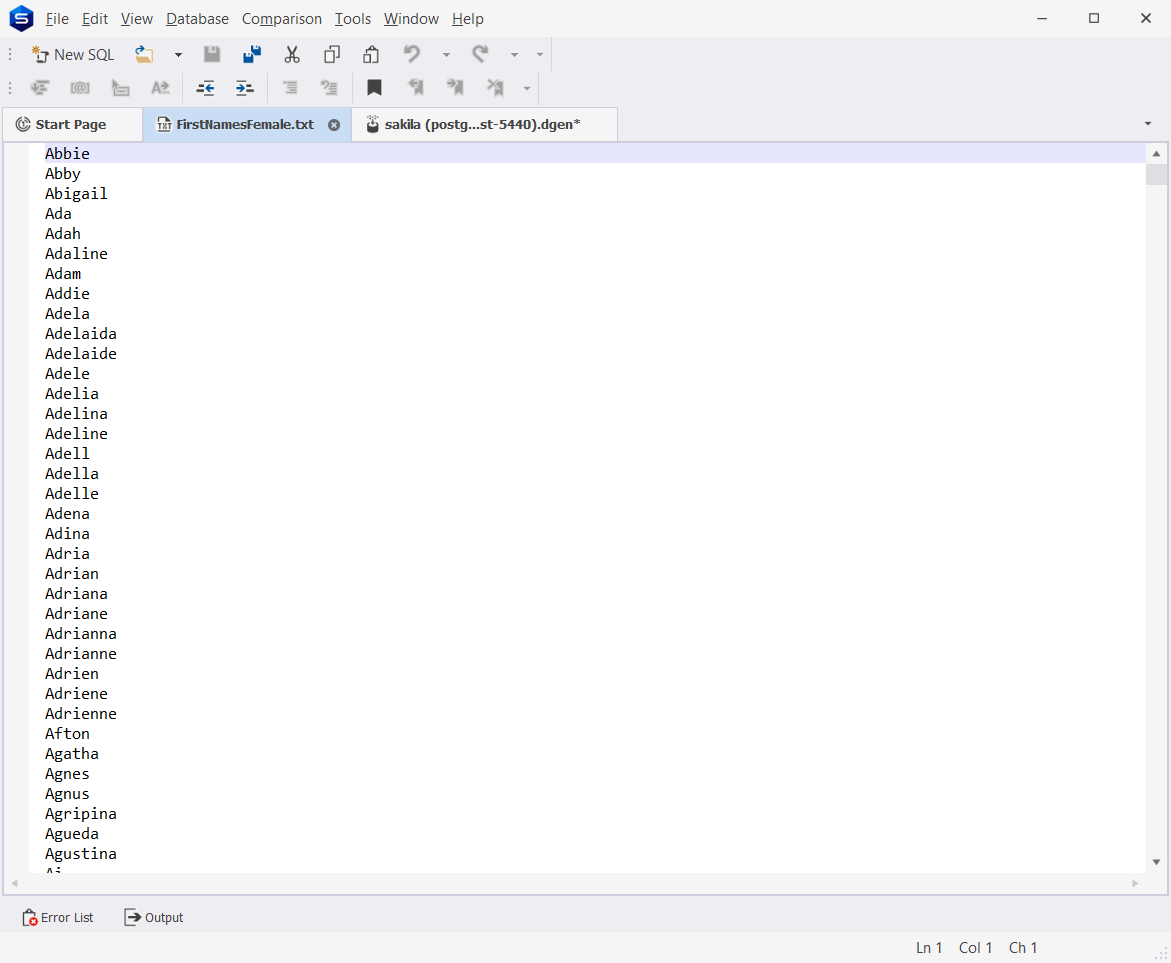 Edit a generator list