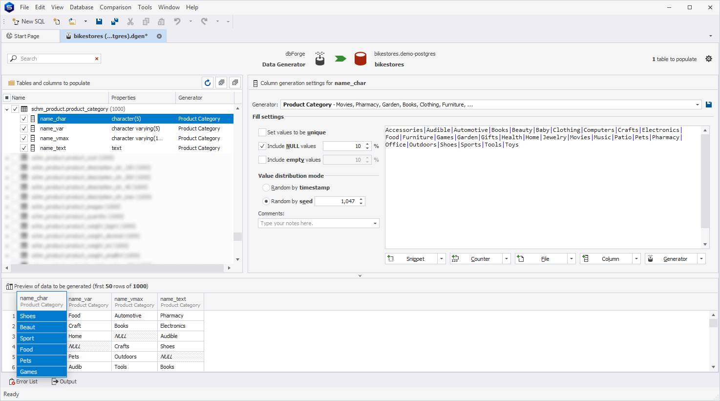 Product Category generator
