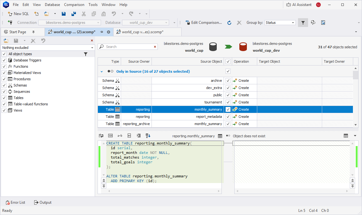 Result - Many-to-one schema mapping