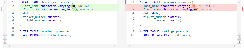 PostgreSQL sync two databases - Show lines