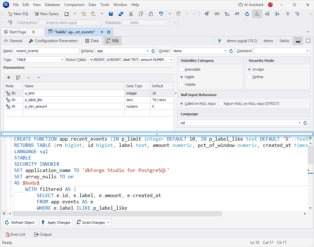 Hide SQL editor