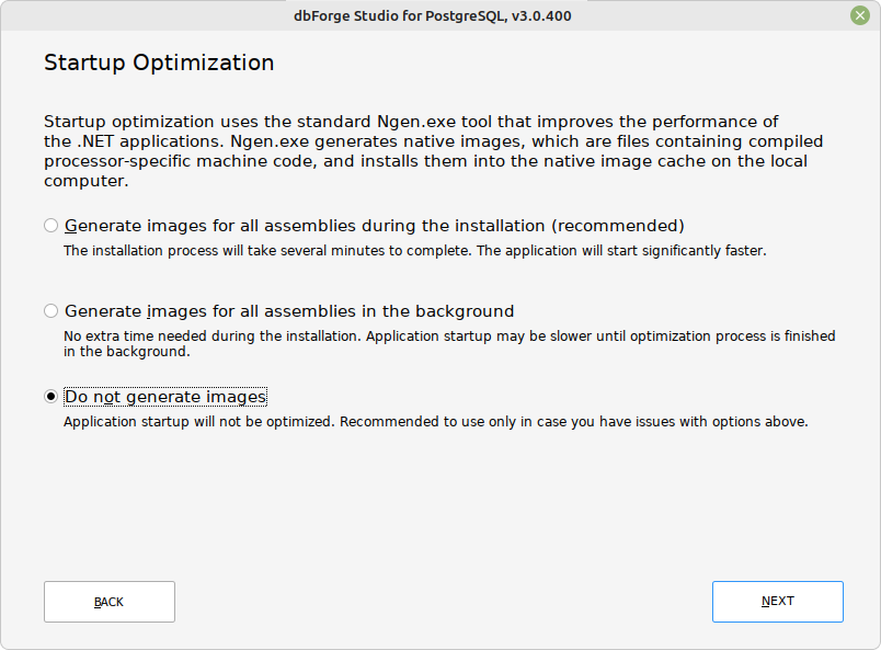 Startup Optimization page