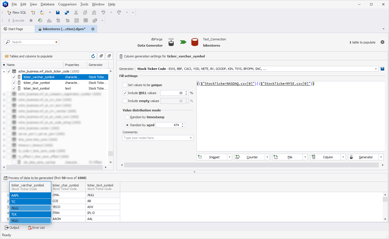 Stock Ticker Code generator