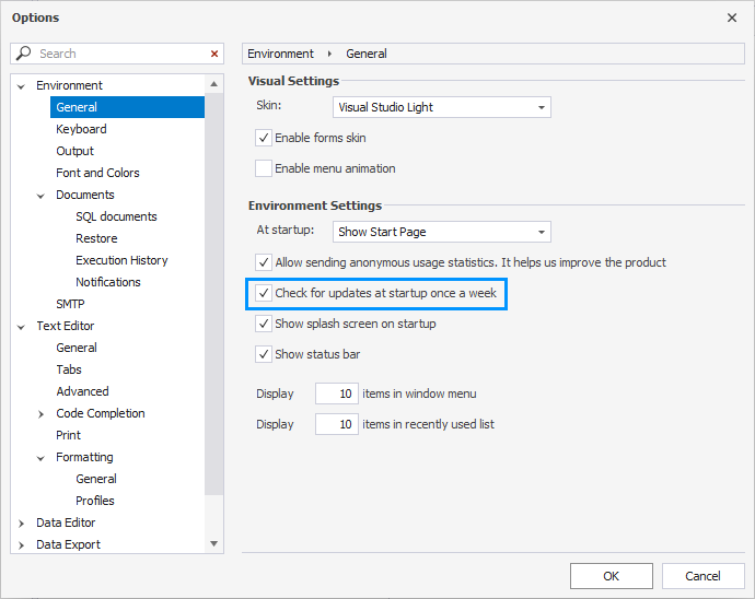 Disable availability check