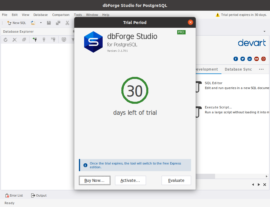 Install dbForge Studio for PostgreSQL with Wine