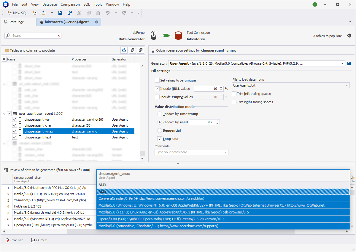 User Agent generator