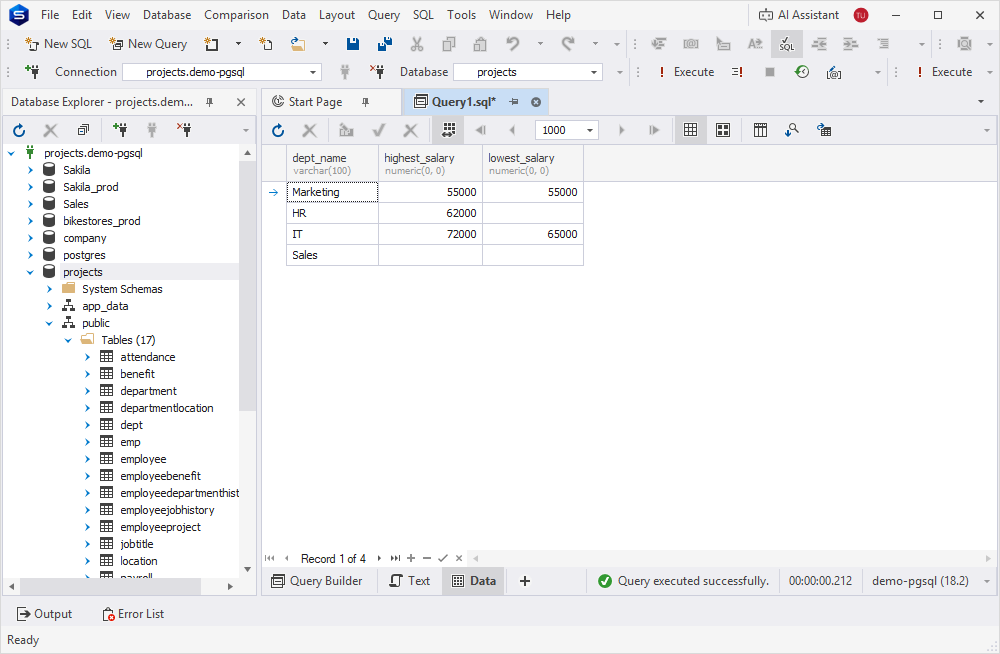 Execute the SQL script in SQL Editor