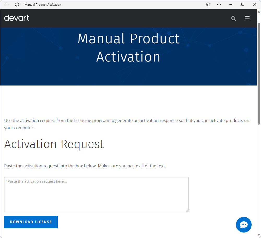 Manual Activation Page