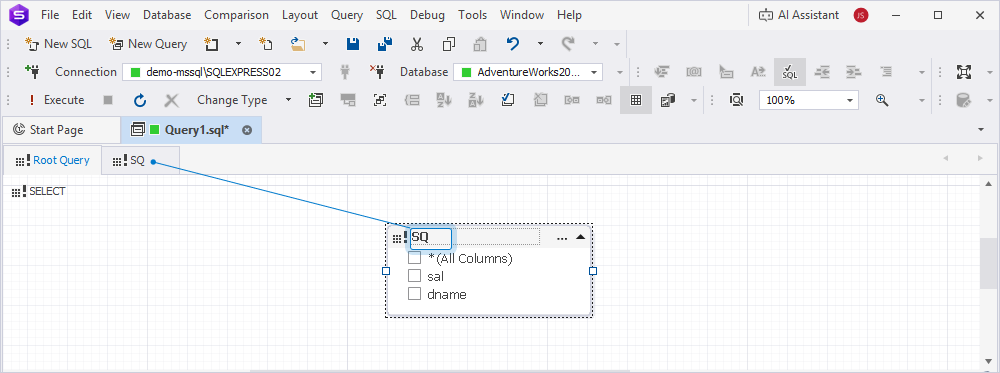 Add an alias to the subquery