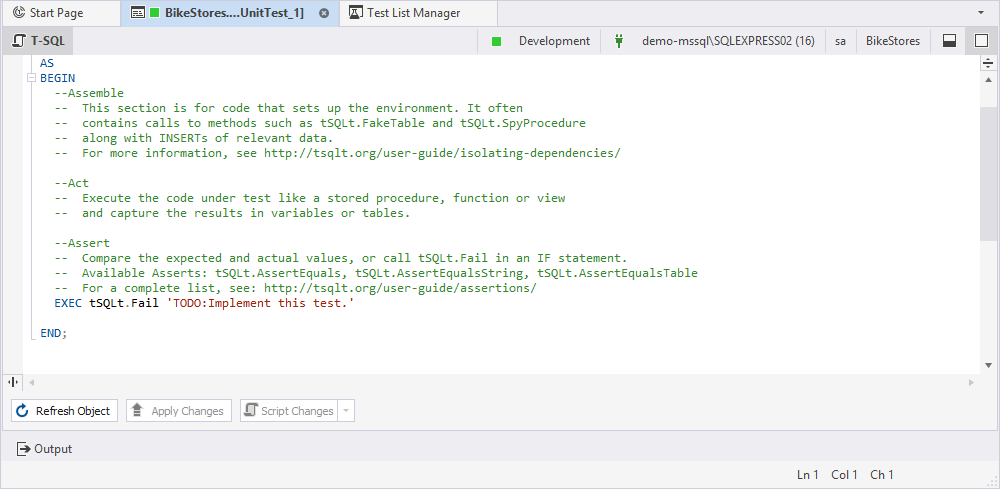 Unit test template