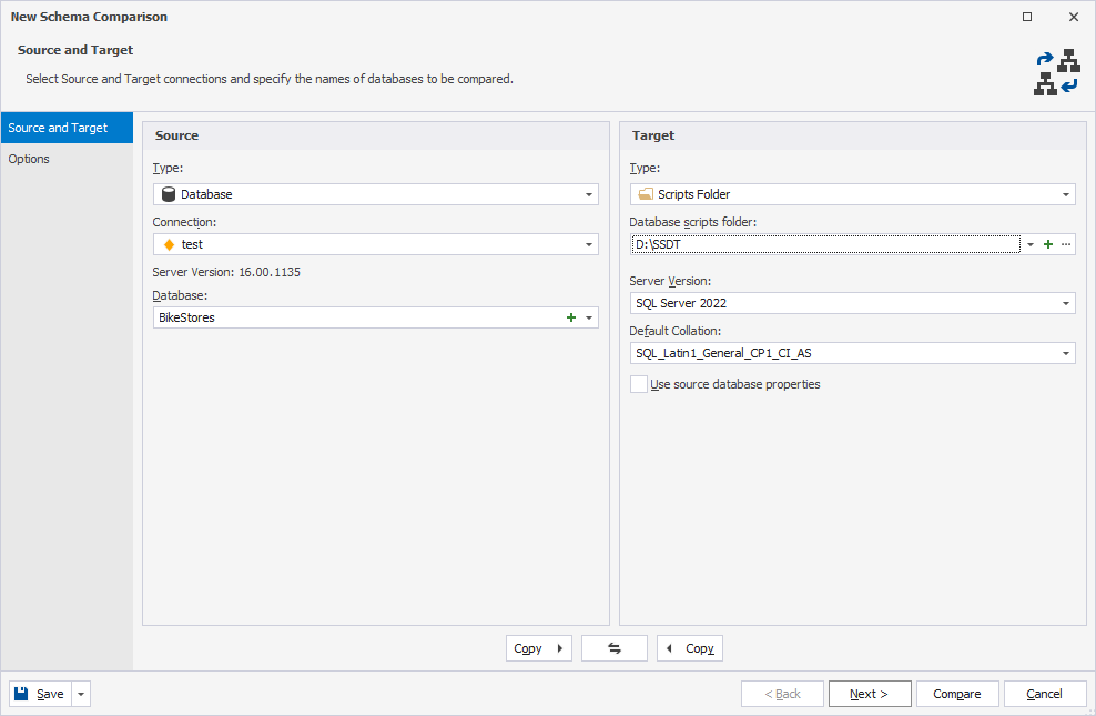 Add an SSDT file to schema comparison