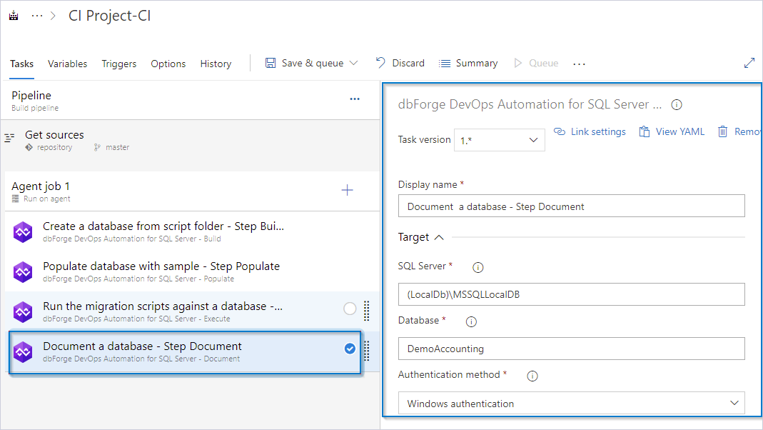 Create the Document task