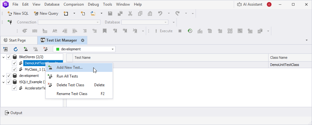 Add a test from Test List Manager