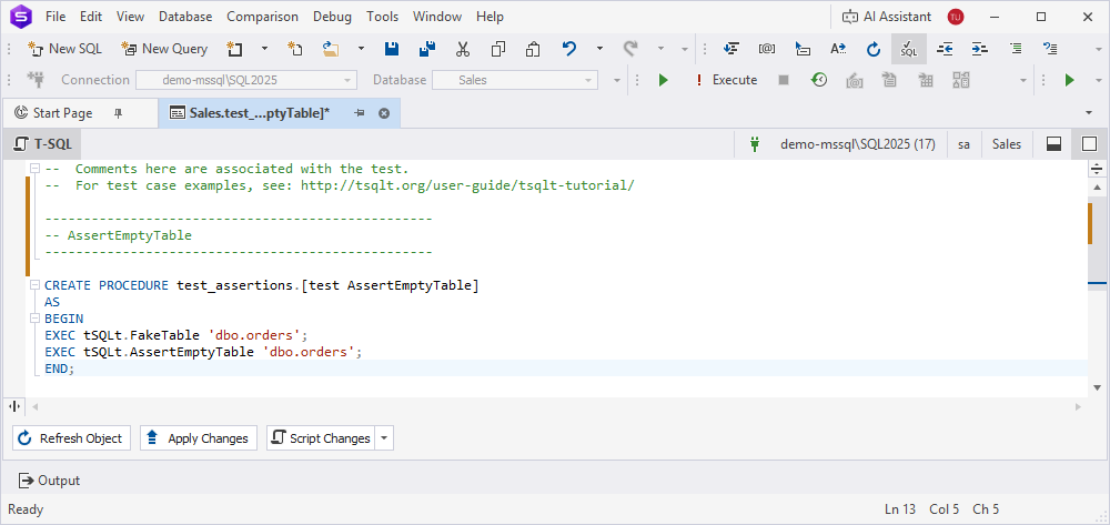 Add a unit test for the assertion tests