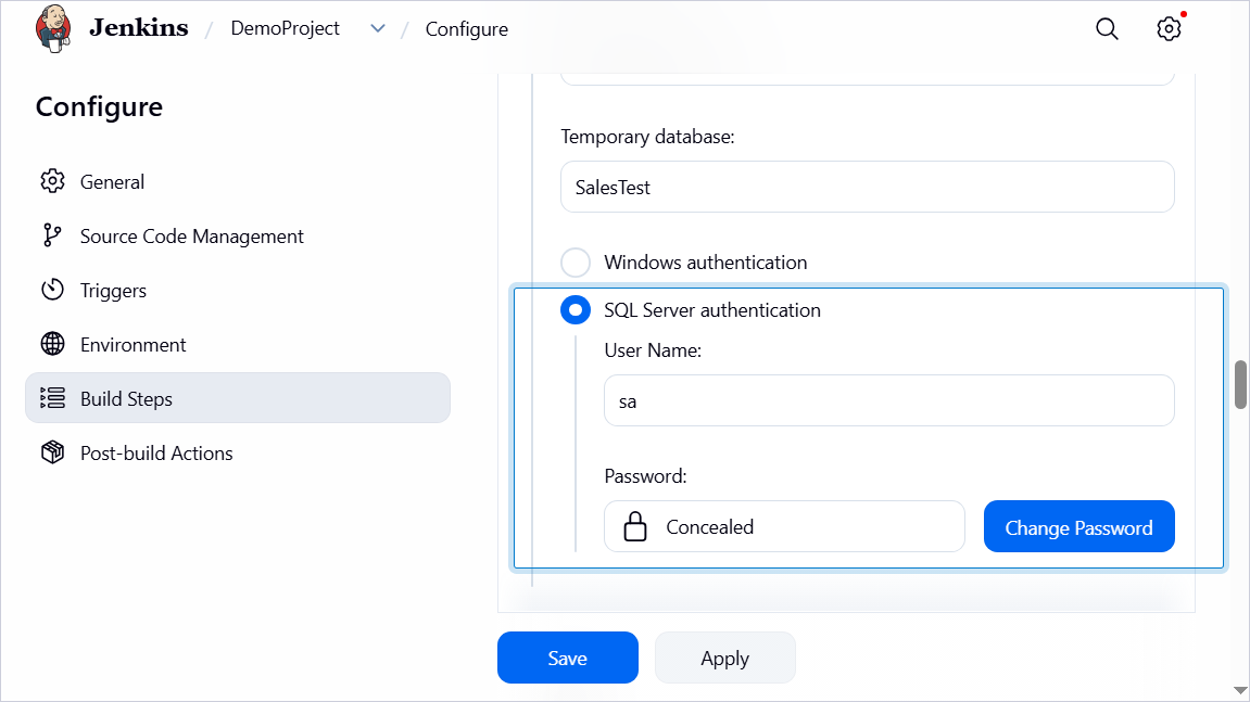 Select the authentication method