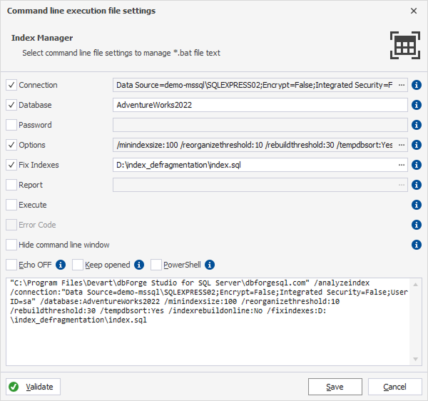 dbForge Index Manager defragmentation fix