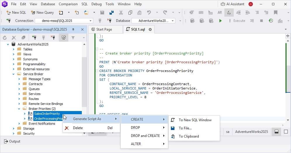 Bulk operations for multiple broker priorities
