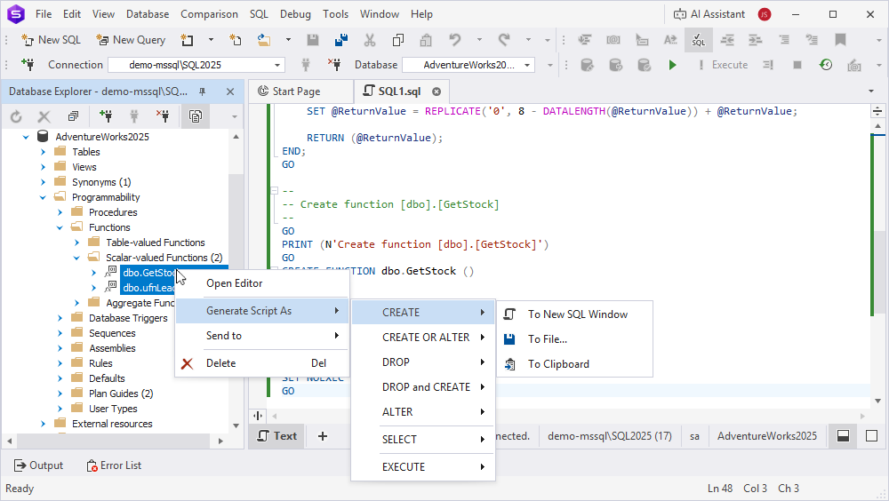 Bulk operations for multiple scalar-valued functions