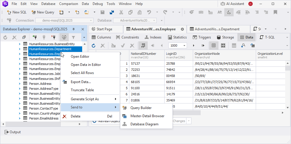 Bulk operations for multiple tables