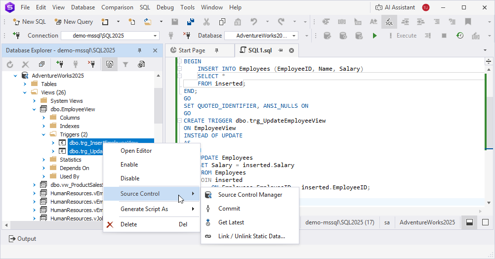 Bulk operations for multiple triggers