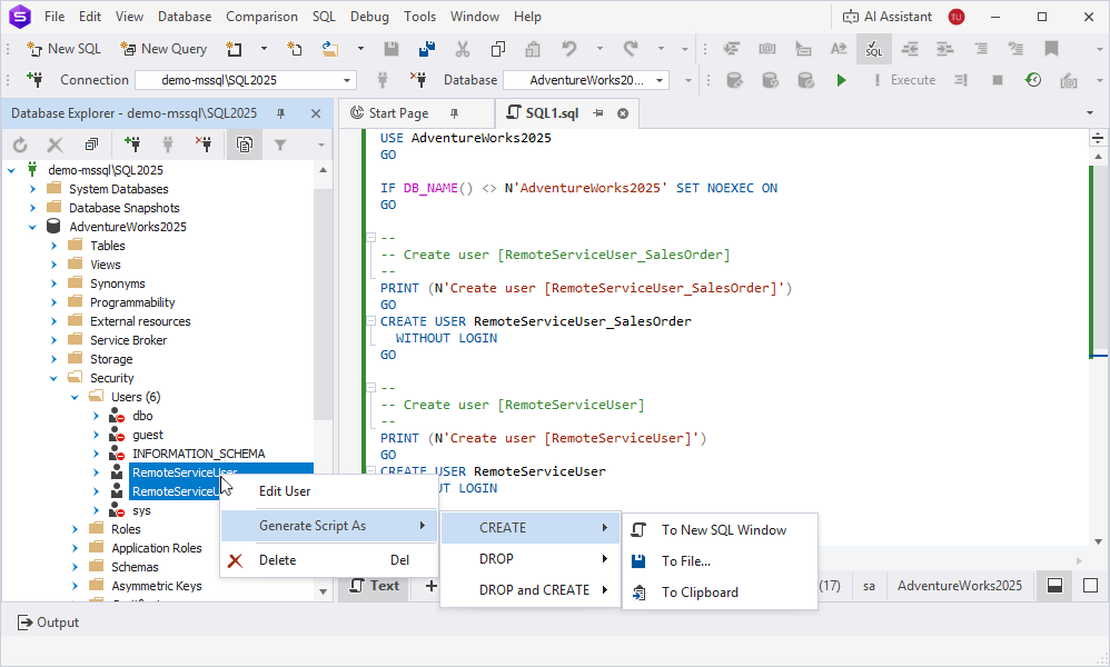 Bulk operations for multiple users