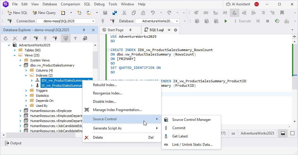 Bulk operations for multiple indexes