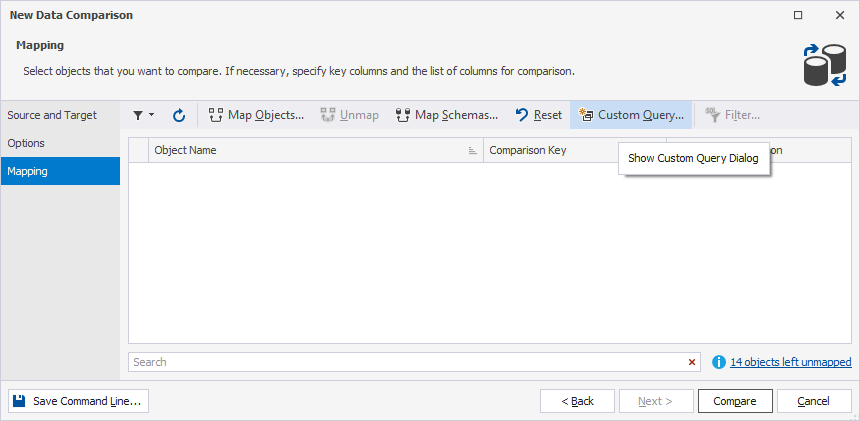 Show the Custom Query dialog