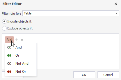Choose a logical operator