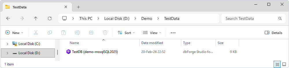 Save the data generation project of the Customer table