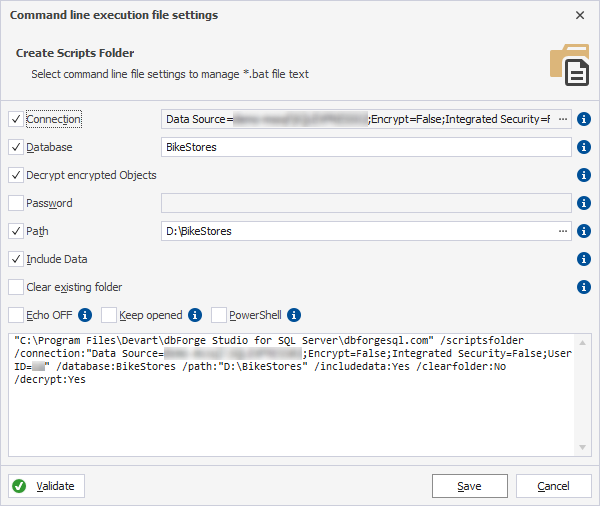Create a command-line execution file for the scripts folder