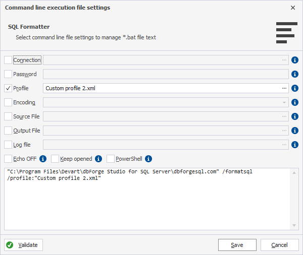 Command-line settings