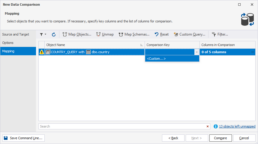 Set a comparison key
