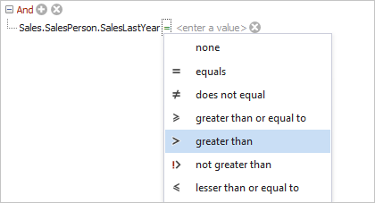 greater than