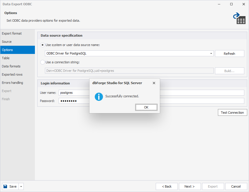 Connect to the PostgreSQL server
