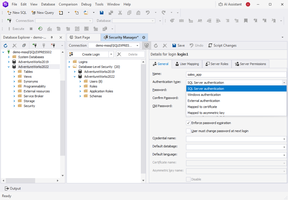 Set up authentication using Security Manager