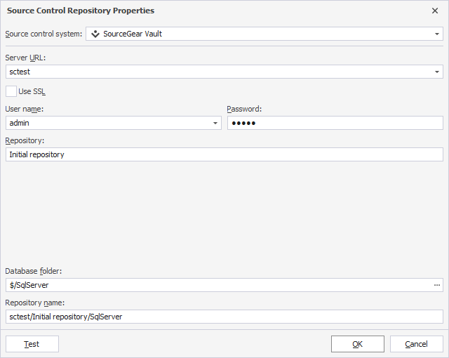 Add a SourceGear Vault repository
