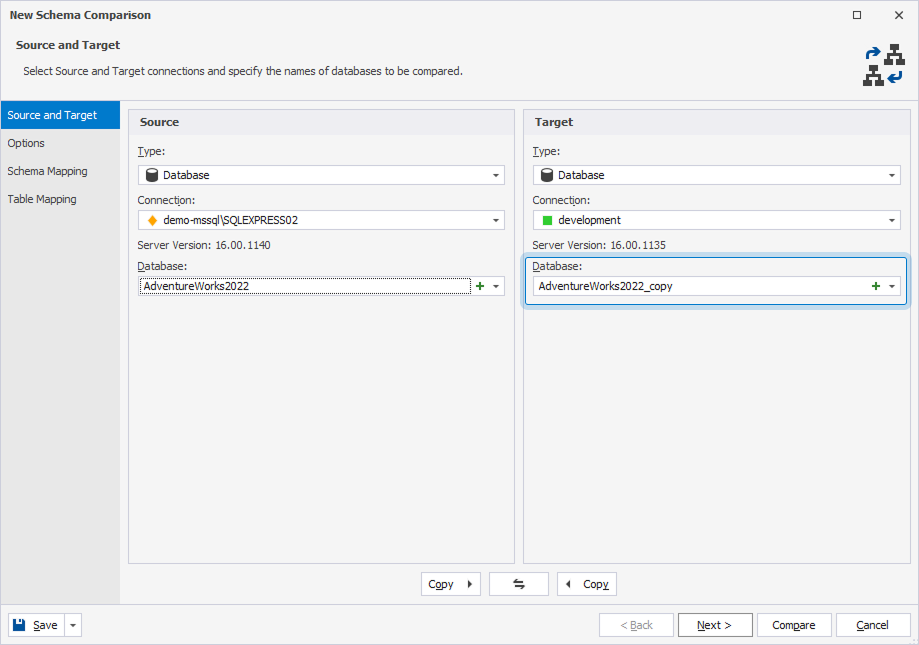 Apply the changes to create the database